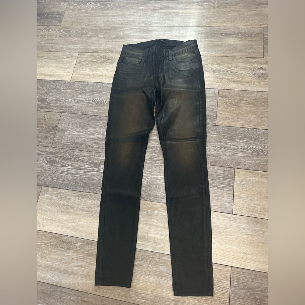 J Brand Coated Denim Jeans-Metallic Gold